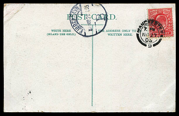 istock Antique blank postcard from England to Germany in early 1900s 601015588