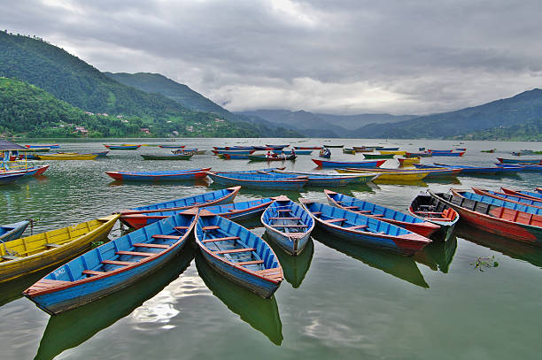 istock Boats on Phewa lake 601016300