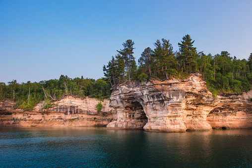 Indian Drum rock formation at Pictured Rocks National Lakeshore/Lake Superior/Michigan