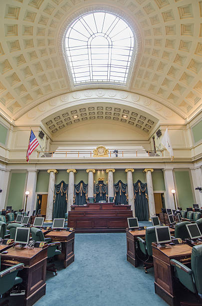 istock Senate chamber in Providence State House 601017432