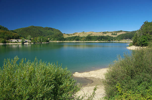 istock View of Brasimone Lake and its dam. 601017932