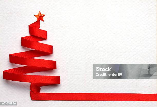 Christmas Tree Stock Photo - Download Image Now - Christmas, Ribbon - Sewing Item, Christmas Tree