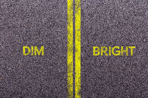 istock Tarmac with the words dim and bright 601020918