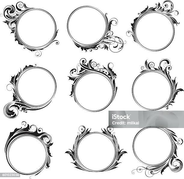 Set Ornamental Circle Frames Stock Illustration - Download Image Now - Circle, Border - Frame, Picture Frame