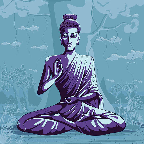 Indian God Buddha in meditation Indian God Buddha in meditation. Vector illustration god is love stock illustrations