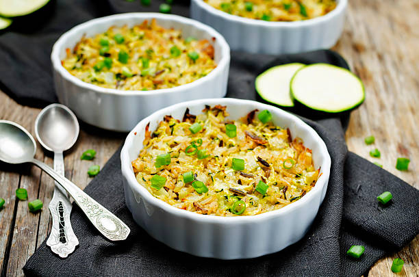 istock Brown and wild rice zucchini casserole 601028368