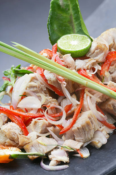 istock Close up view of pork salad 601028712