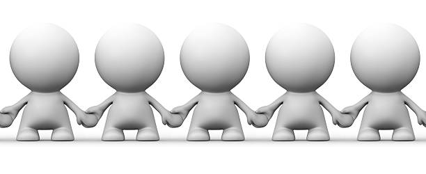 istock seamless image of white human 3d characters holding hands 601029476