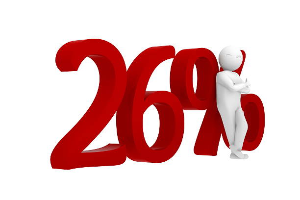 3d human leans against a red 26%