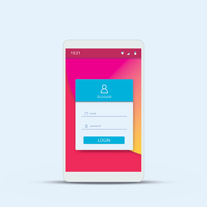 Menu Login Android Mobile Login Menu Template With Modern Material Design For Smartphone ...