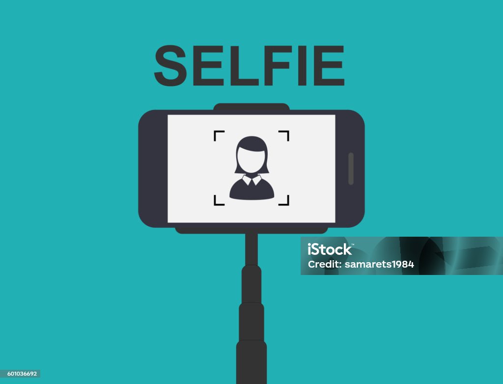 Smartphone Selfie. Tool Monopod. Smartphone Selfie. Tool Monopod. Vector Illustration. Selfie stock vector