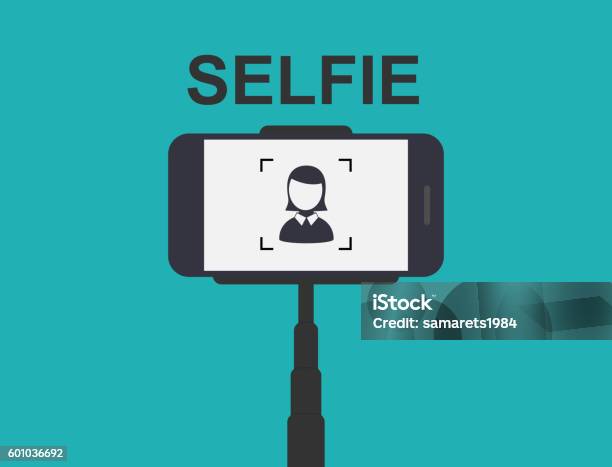 Smartphone Selfie Tool Monopod Stock Illustration - Download Image Now - Selfie, Icon Symbol, Monopod