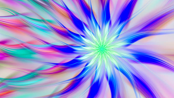 istock Exotic flower. Dance bright spiral. 601103386
