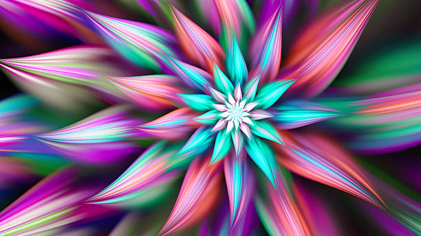 istock Exotic flower. Dance bright spiral. 601106566