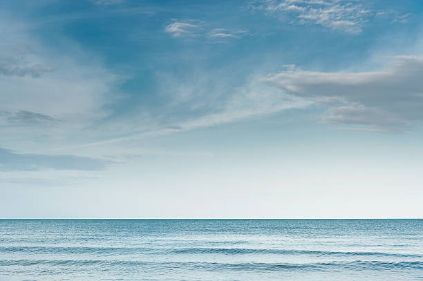 istock blue sky with clouds and wave on sea 601110386