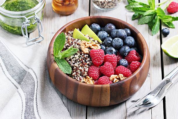 istock Quinoa salad with fresh berries,walnuts and mint 601115494