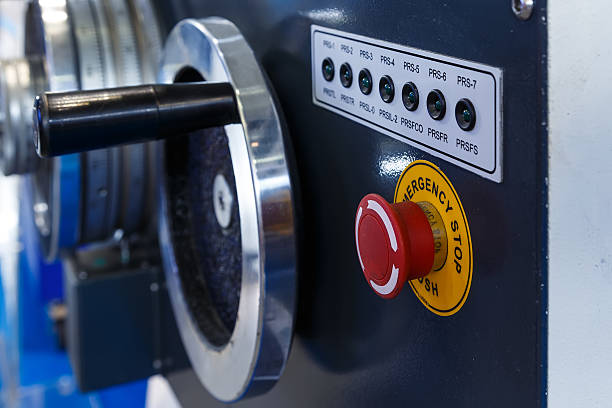 istock Industrial lathe tool and part of the machine 601116438
