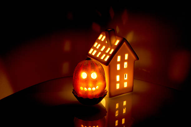 istock Pumpkin lantern in the darkness 601117192