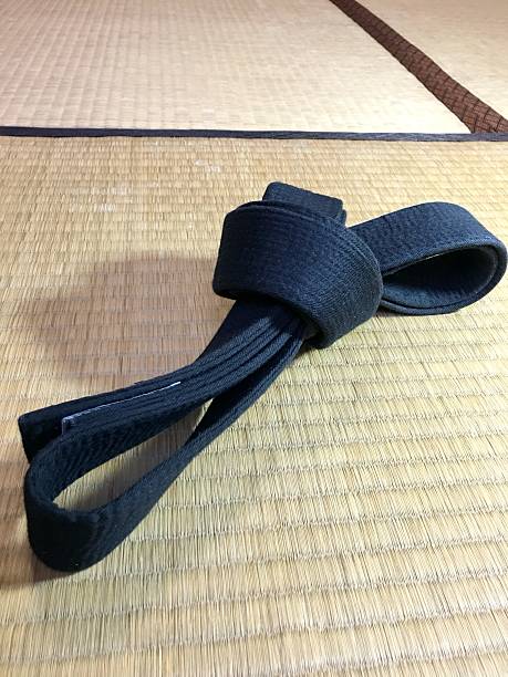 istock Black Belt on Tatami 601119322