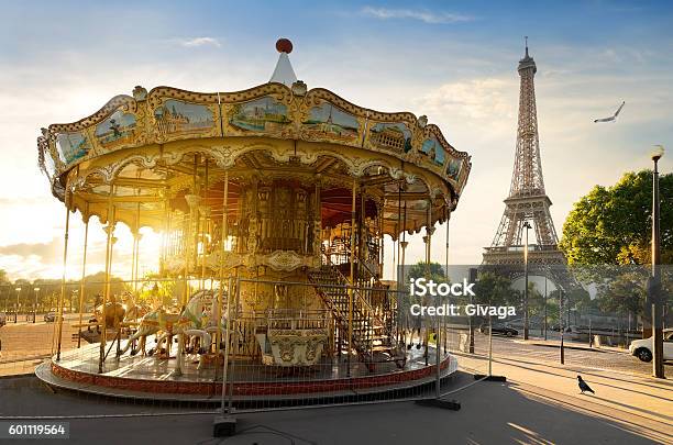 Carousel In Paris Stock Photo - Download Image Now - Carousel, Merry-Go-Round, Paris - France