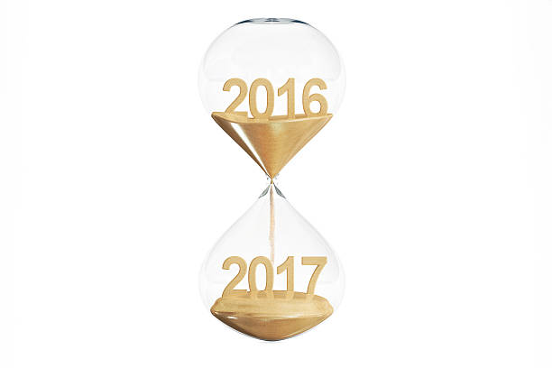 istock Happy New Year 2017 concept with hourglass, 3D rendering 601122148