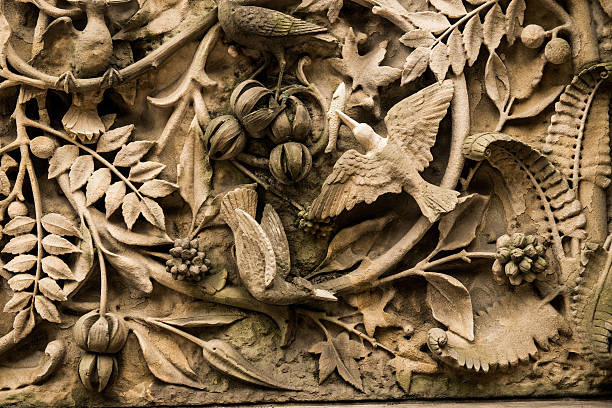 Bethesda Terrace located in New York City’s Central Park. Completed in 1867, the terrace has many carvings by sculptor Jacob Wrey Mould, depicting scenes of the four seasons, various plants and agricultural products. 
