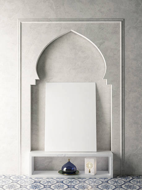 Mock up poster in oriental interior
