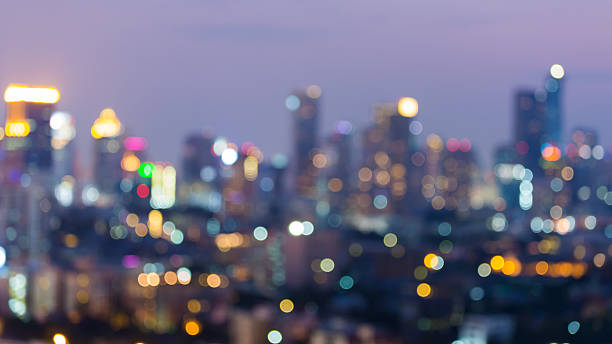 istock Blurred lights night view, cityscape downtown backgroud 601130300