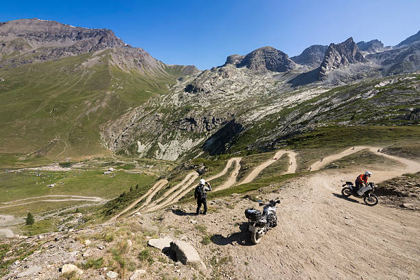 a Honda on the precipice in the mountains