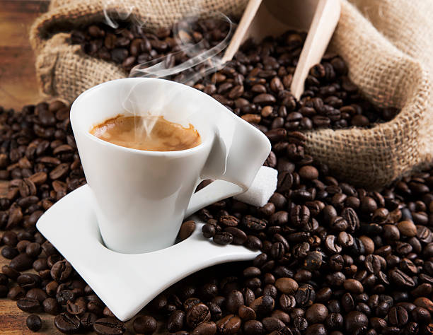 istock composition with espresso coffee on wooden table 601132424