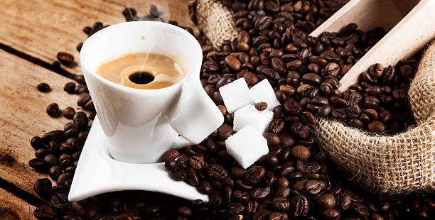 istock composition with espresso coffee on wooden table 601136402
