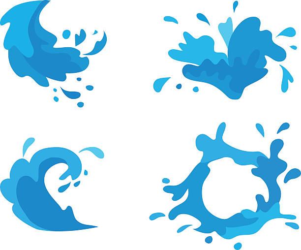물 스플래시 벡터 세트 - water drop bubble bubble wand stock illustrations