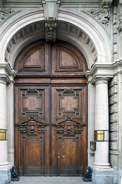istock decorated old brown door 601139594