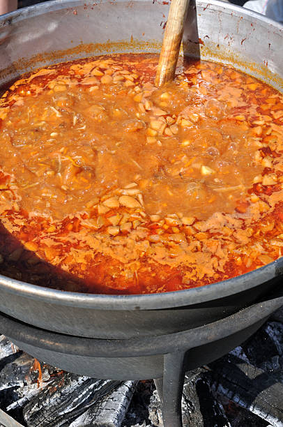 istock ukrainian borsch boiling in the very big kettle 601145612