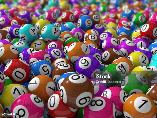 Lottery Balls With Depth Of Field Stock Photo - Download Image Now - Blue, Colors, Digitally Generated Image