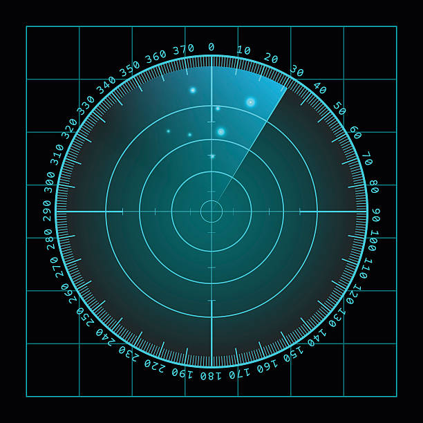 istock Military green radar screen with target. Futuristic HUD interface. Stock 601150488