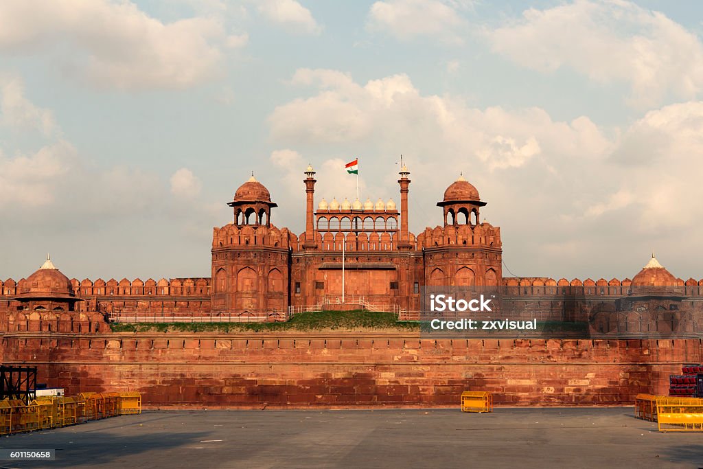 Red Fort in Delhi India Red Fort of Mughal architecture in Delhi, India.  Delhi Stock Photo