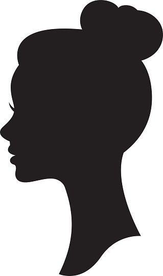 Vector silhouette of a woman with a wedding hairstyle portrait in profile Stock Illustration