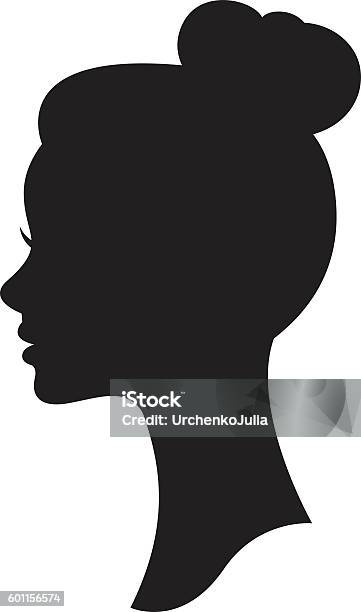 Vector Silhouette Of A Woman With A Wedding Hairstyle Stock Illustration - Download Image Now