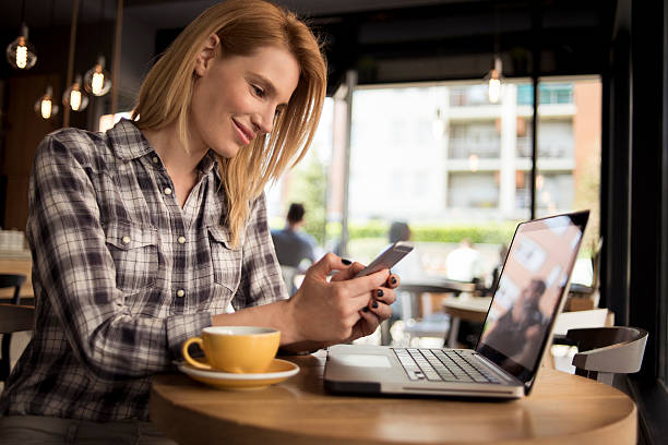istock Young woman in cafeteria 601157796