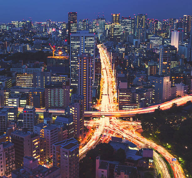 istock Aerial view of a massive city intersection 601158520
