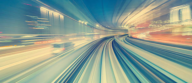 istock High speed technology concept via a Tokyo monorail 601158526