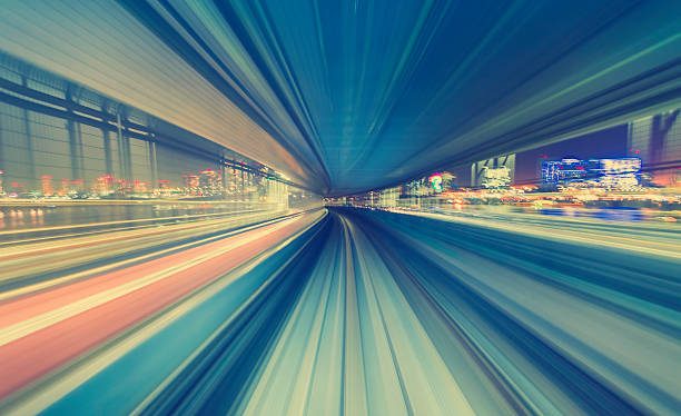 istock High speed technology concept via a Tokyo monorail 601158586