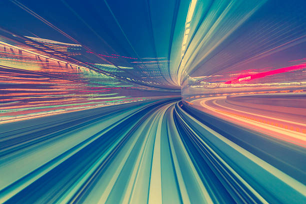 istock High speed technology concept via a Tokyo monorail 601158610