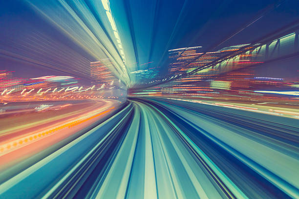 istock High speed technology concept via a Tokyo monorail 601158652