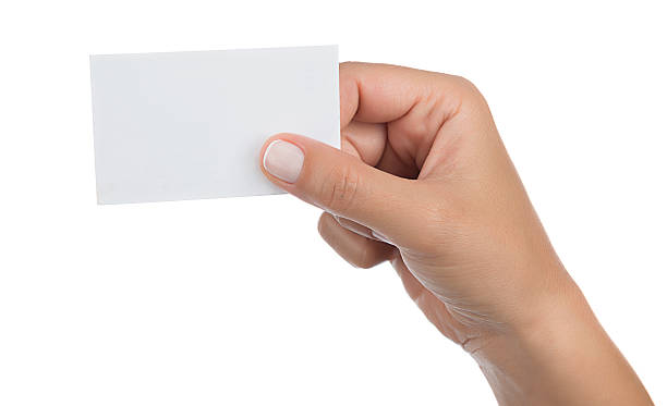 istock Woman Holding Blank Card Isolated 601357112