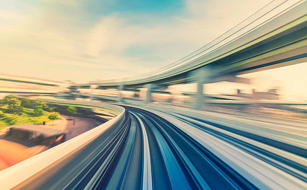 istock High speed technology concept via the Kobe Monorail 601357242