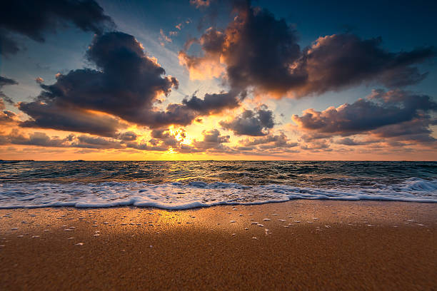 istock Beautiful sunrise over the sea 601357534