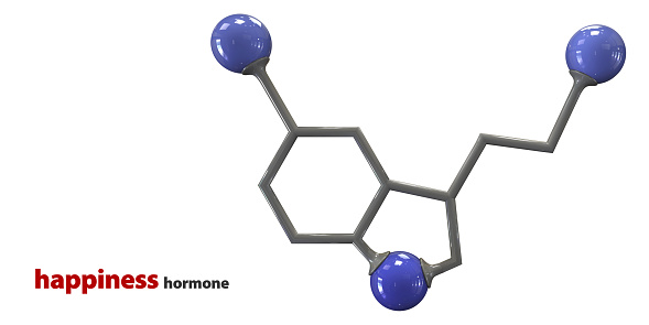 3d Illustration of happiness hormone molecule