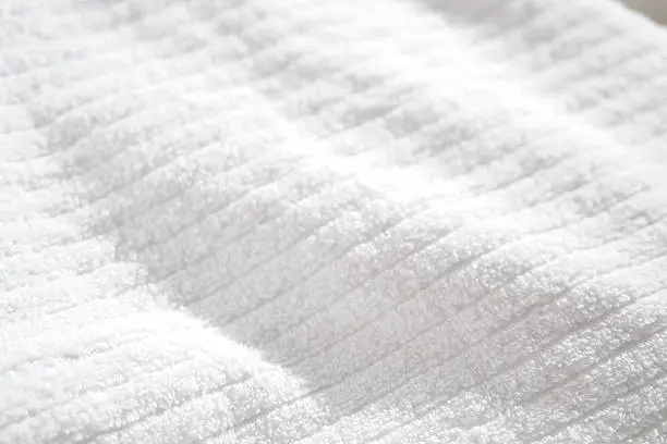 White fresh,clean terry towel with pattern